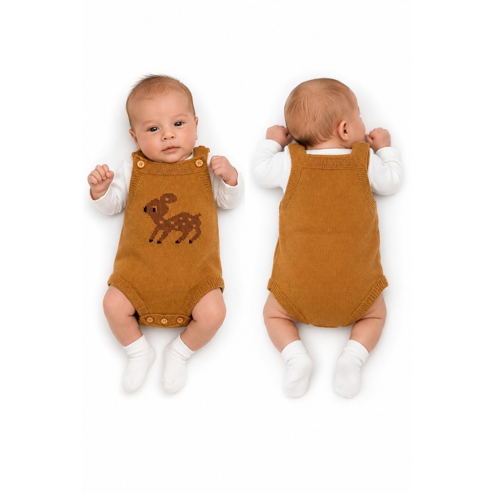 Baby Knit Romper by‎ Baby Deer Brown Size 0-3 Months New With Tags